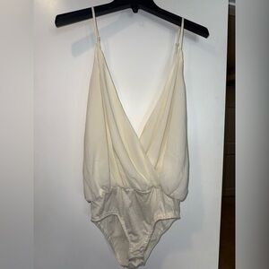 Tobi Cream Draped Bodysuit NWT